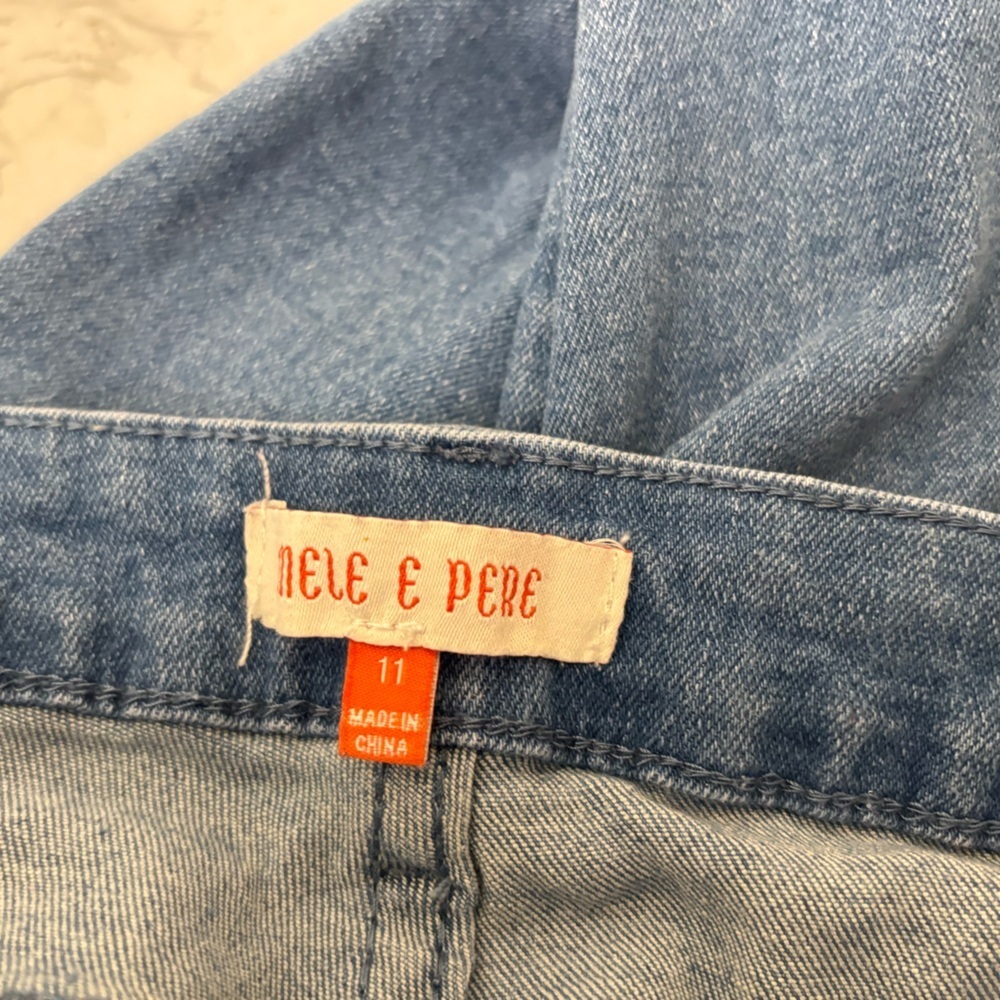 Mele E Pere Jeans Juniors Light Blue Jeans Sz 11 Button Fly Flare Leg Denim​​ - Picture 7 of 7